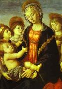 Sandro Botticelli Madonna and Child, Two Angels and the Young St. John the Baptist Norge oil painting reproduction